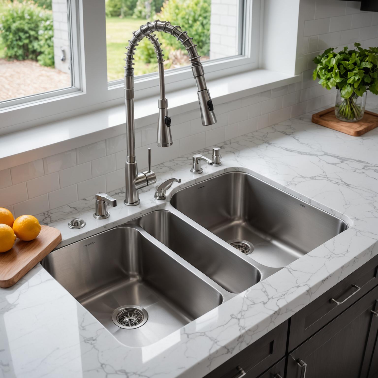 Kitchen sink installation completed